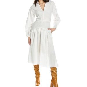 Vince White V-Neck Blouse